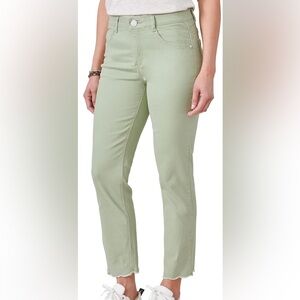 Democracy High Rise Slim Straight Scallop Hem Crop